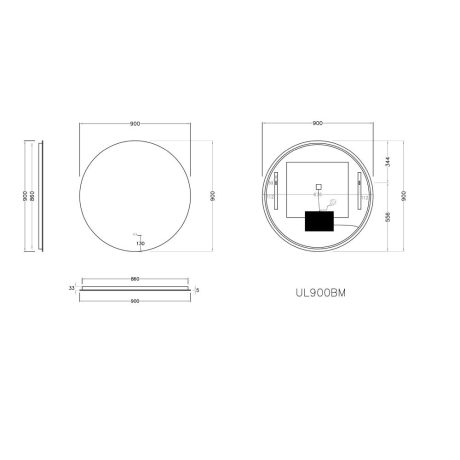 led round back lit mirror 900mm