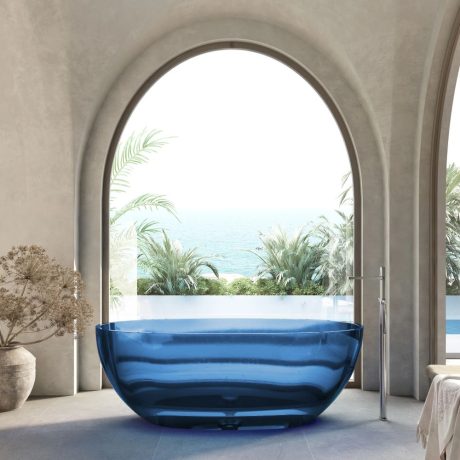 wow translucency resin stone bath, sky blue 1500mm