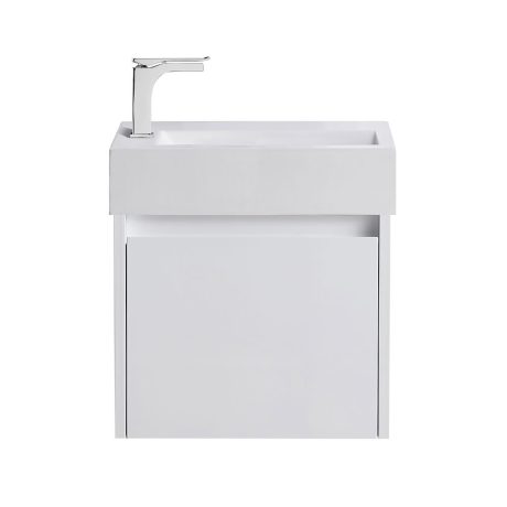 modica micro pvc wall hung vanity with top, gloss white