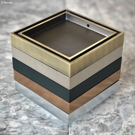 square tile bed floor waste, matte black 45mm