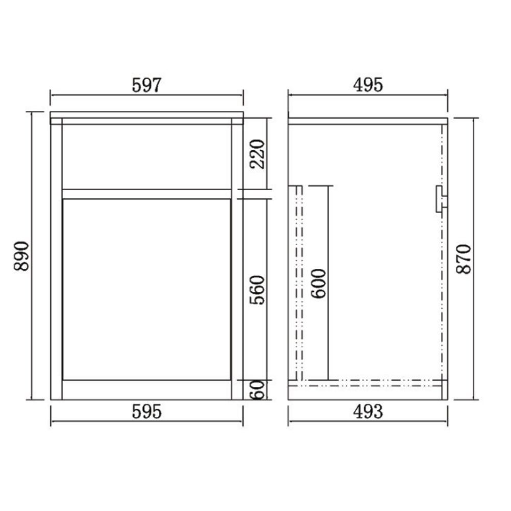 pvc floor mount laundry cabinet with 45l stainless laundry tub, gloss white