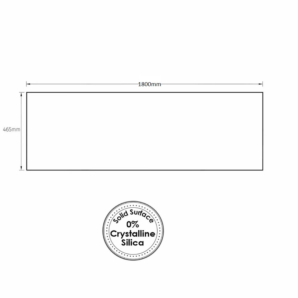 solid surface matte white top no hole 1800mm