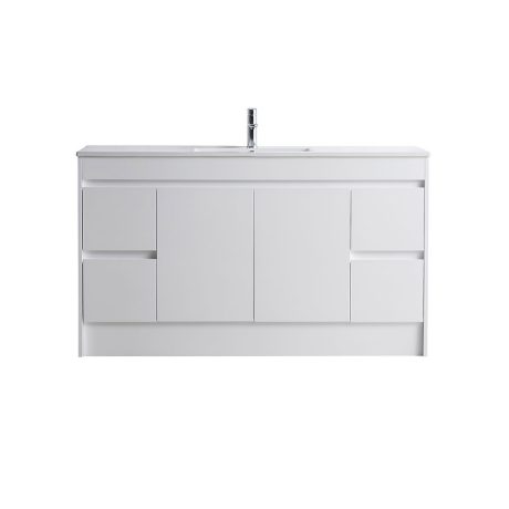 classic pvc floor mount single basin vanity 1500mm, cabinet only
