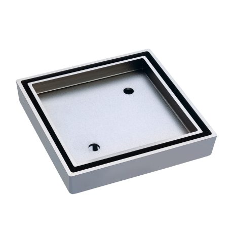 square tile bed floor waste, chrome 90mm