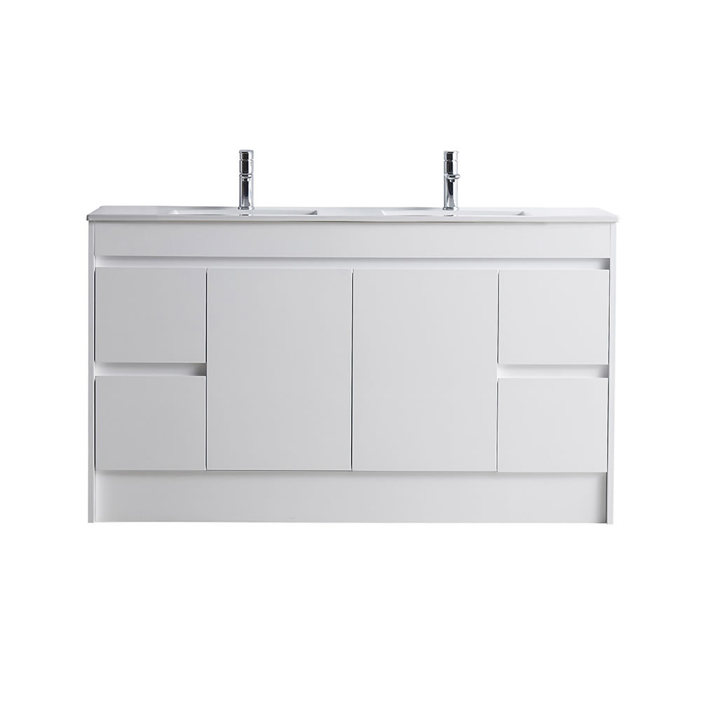 classic pcv floor mount double basin vanity 1500mm, vanity top
