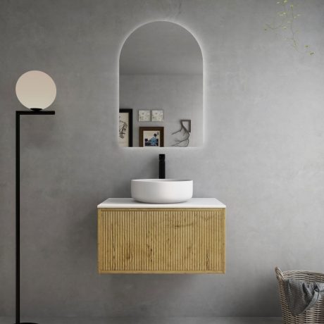 bellevue vanity, prime oak 0750mm cabinet only, single basin