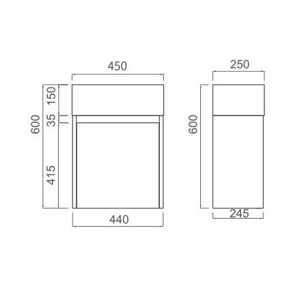 modica micro pvc wall hung vanity with top, gloss white
