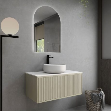 bellevue vanity, coastal oak 0900mm, cabinet only, left hand draws, single basin