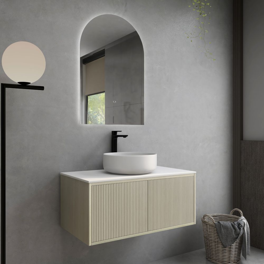 bellevue vanity, coastal oak 0900mm, cabinet only, left hand draws, single basin