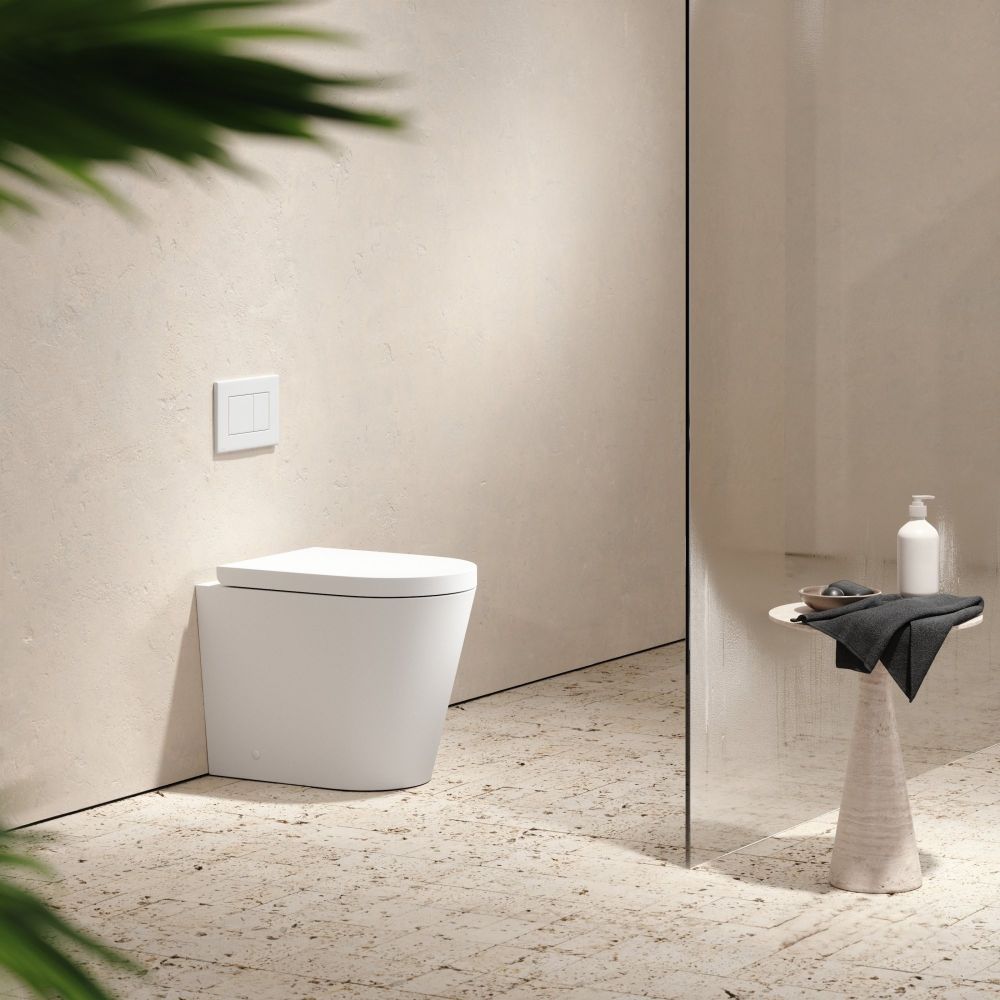 aluca tornado wall faced p trap toilet suite, geberit in wall cistern, gloss white