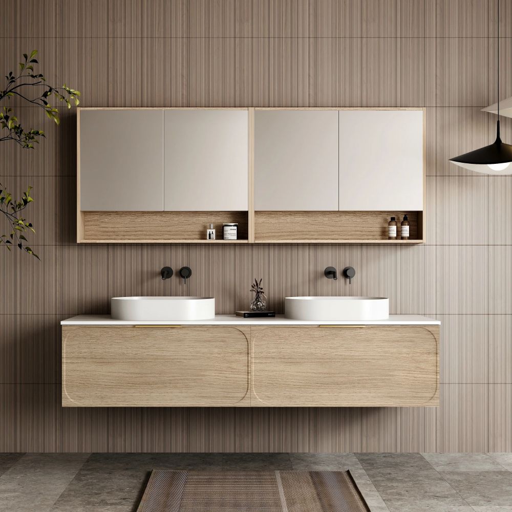 cicero wall hung vanity 1800mm, oak