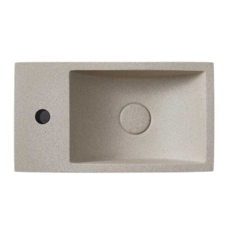 spoleto concrete basin left mount, white sandstone