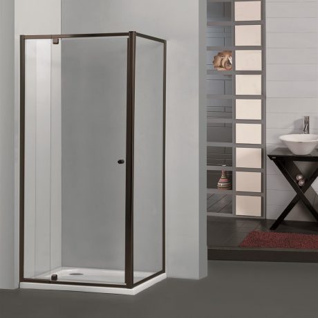 semi frame shower 1300 1470mm pivot door & 0840 0860mm return, matte black