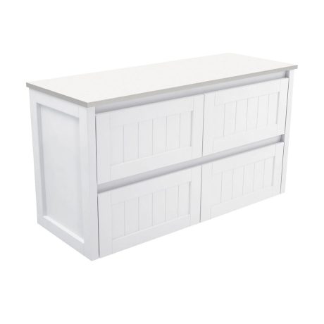 hampton wall hung cabinet, satin white 1200mm