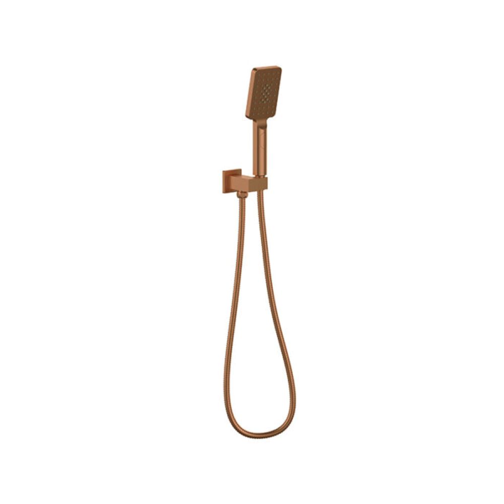 handel eckig square multifunction shower on bracket, brushed bronze