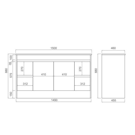 classic pvc floor mount single basin vanity 1500mm, vanity top