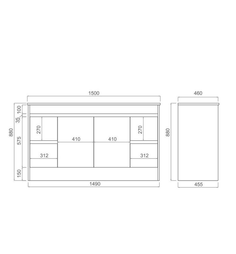 classic pvc floor mount single basin vanity 1500mm, vanity top