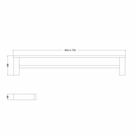 kara kdtr75 double towel rail 750mm, gun metal
