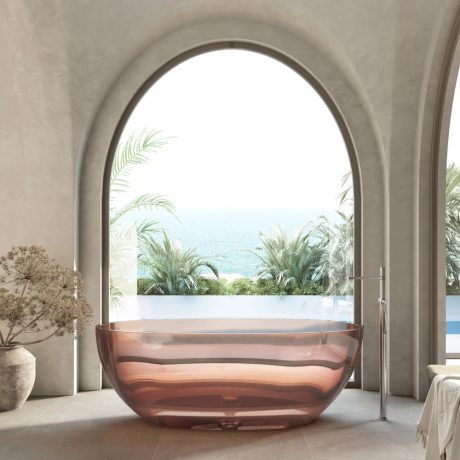 wow translucency resin stone bath, faint pink 1650mm