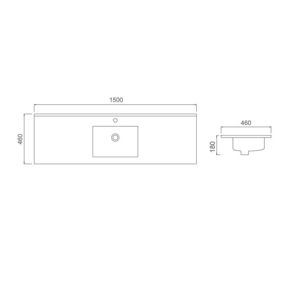 classic pvc floor mount single basin vanity 1500mm, vanity top