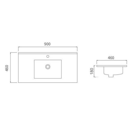 classic pvc floor mount single basin vanity 0900mm lh drawers, vanity top