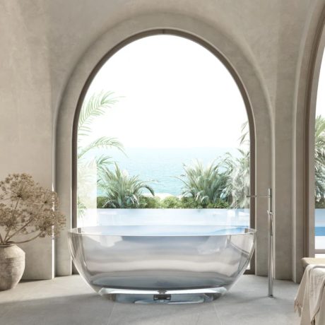 wow translucency resin stone bath, crystal clear 1650mm