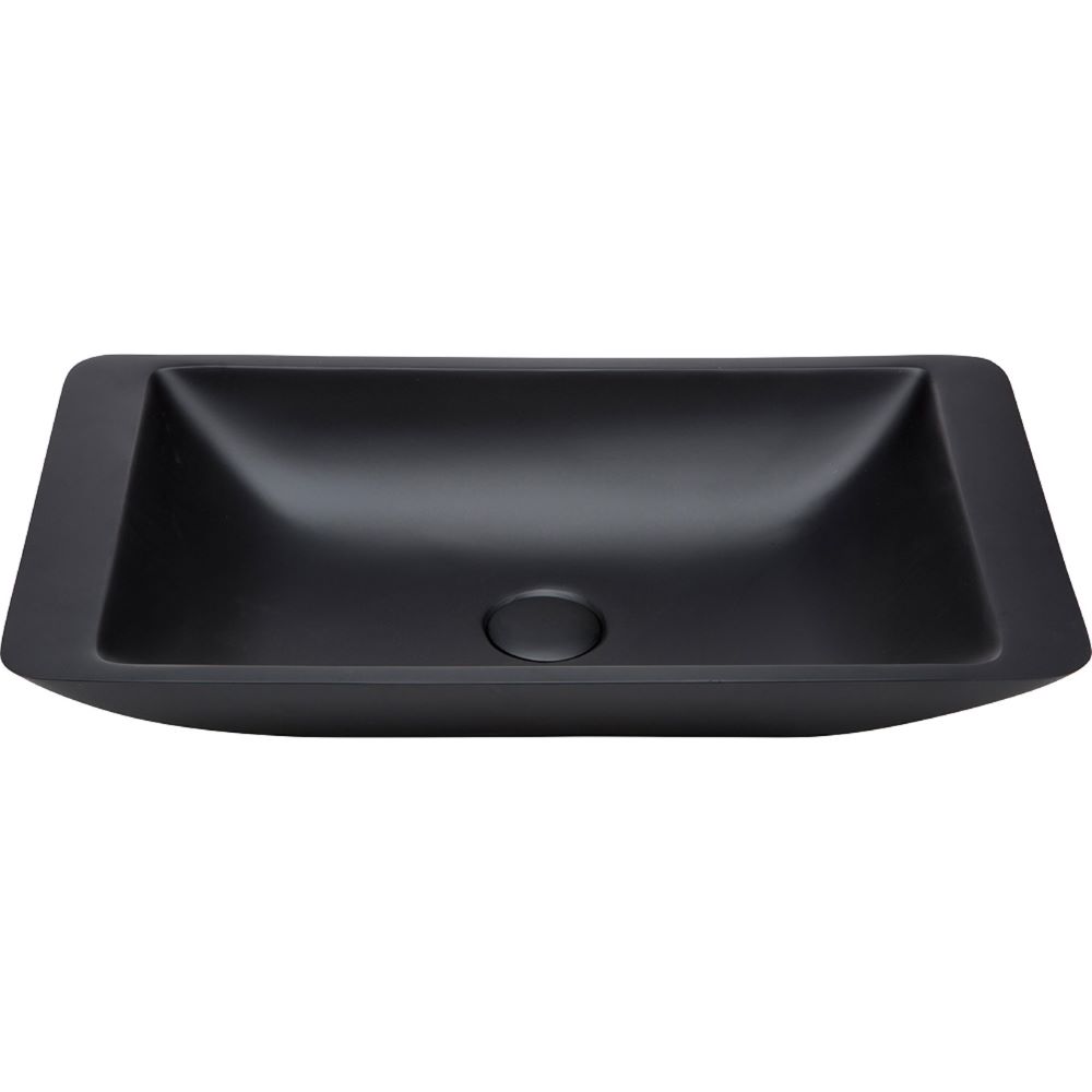 cast stone above counter basin, gloss black 450mm
