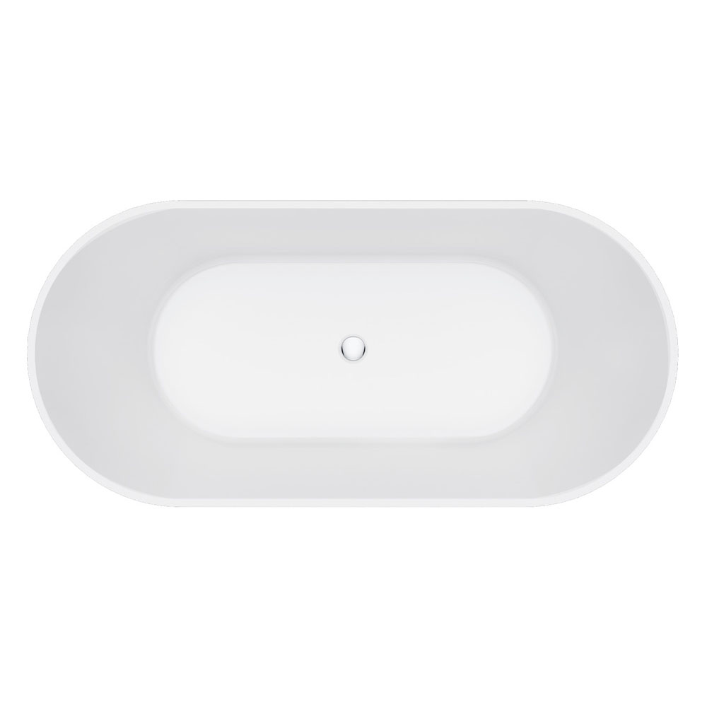 eleanor fluted freestanding acrylic bath, gloss white 1700mm