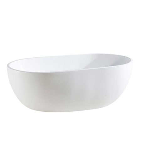 olivia free standing bathtub, matte white 1500mm no overflow