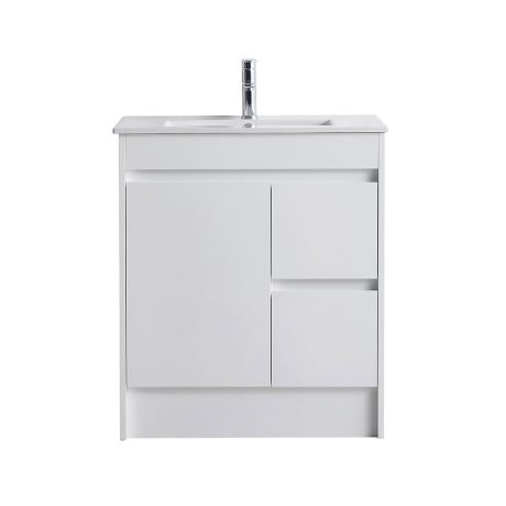 classic pvc floor mount single basin vanity 0750mm rh drawers, vanity top