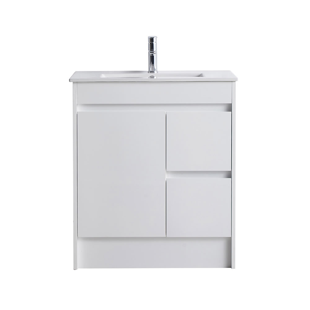 classic pvc floor mount single basin vanity 0750mm rh drawers, vanity top