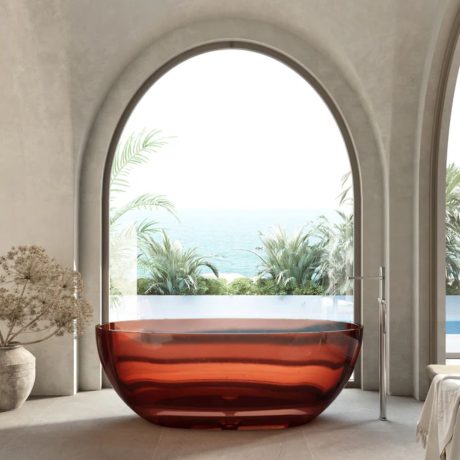 wow translucency resin stone bath, amber brown 1650mm