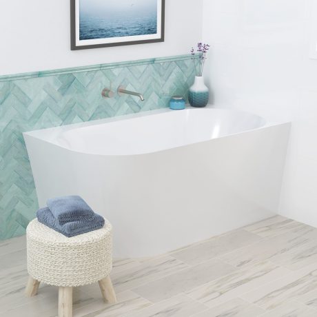 chloe acrylic corner bath, right, 1400mm