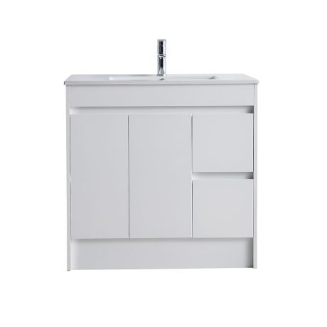 classic pvc floor mount single basin vanity 0900mm rh drawers, vanity top
