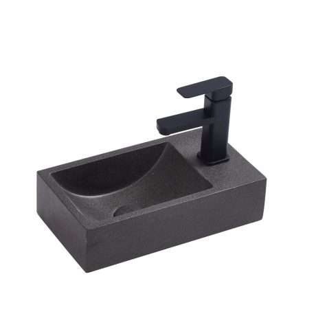 spoleto concrete basin right mount, black sandstone