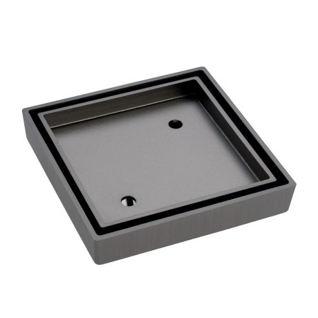 square tile bed floor waste, gun metal 90mm