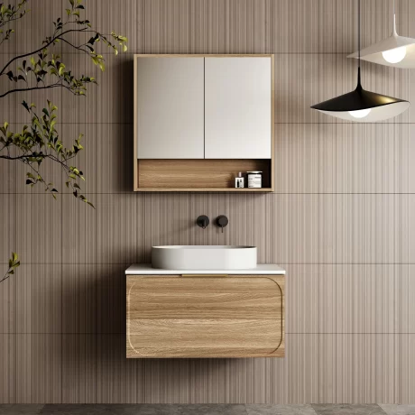 cicero wall hung vanity 0750mm, walnut