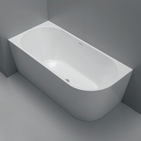 isalella right hand acrylic corner bath with overflow, gloss white, 1500mm