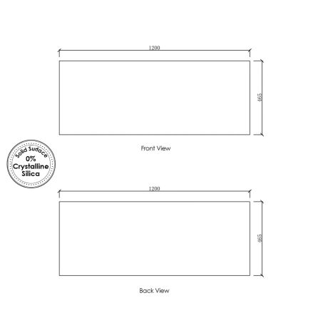 solid surface matte white top no hole 1200mm