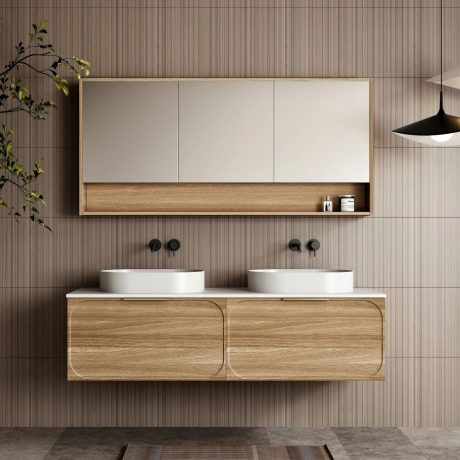 cicero wall hung vanity 1500mm, walnut