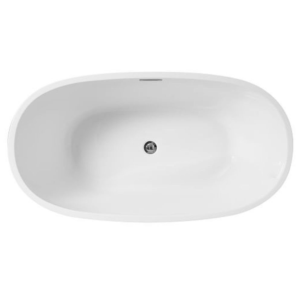 olivia free standing bathtub, gloss white 1700mm overflow