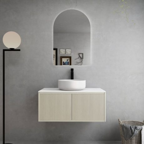bellevue vanity, coastal oak 0900mm, cabinet only, right hand draws, single basin