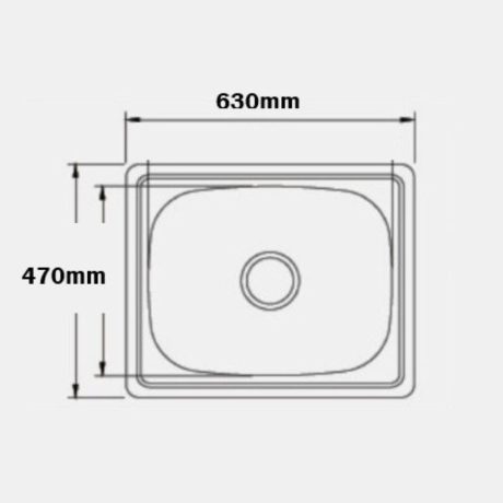 laundry tub, drop in 45l, stainless steel
