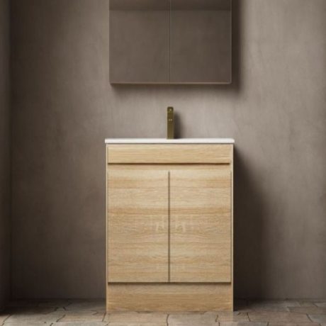 legna floor mount single basin vanity, natural oak 0600mm cabinet only