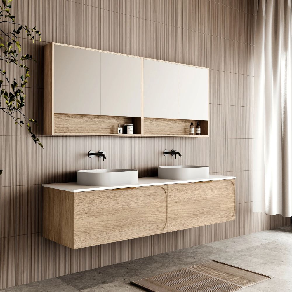 cicero wall hung vanity 1800mm, oak