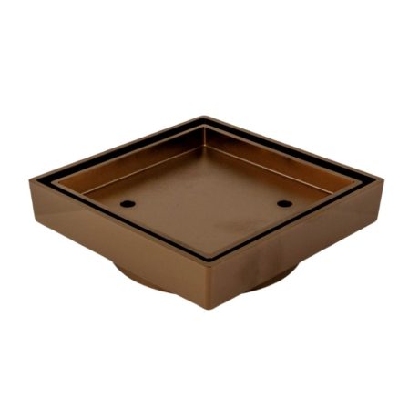 square tile bed floor waste, brushed copper 90mm