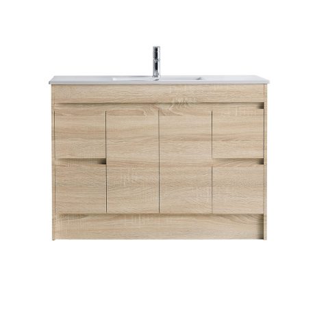 legna floor mount single basin vanity, natural oak 1200mm cabinet only
