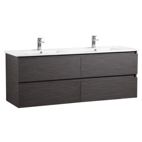 stella wall hung vanity only, walnut 1200mm