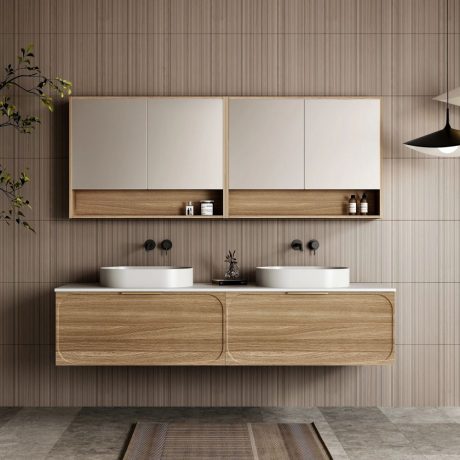 cicero wall hung vanity 1800mm, walnut