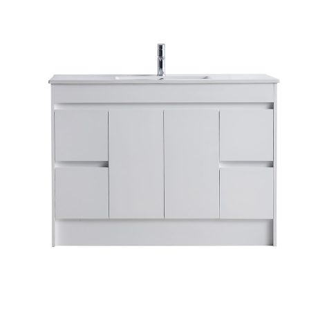 classic pvc floor mount single basin vanity 1200mm, cabinet only